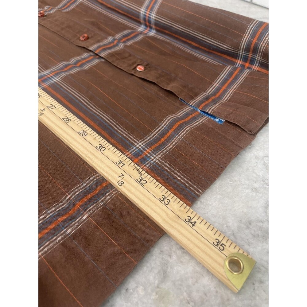 Rocawear Shirt Mens XL Brown Plaid Button‎ Front Short Sleeve Casual Streetwear - Picture 7 of 9